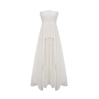 Vanessa white pleated off-shoulder maxi dress