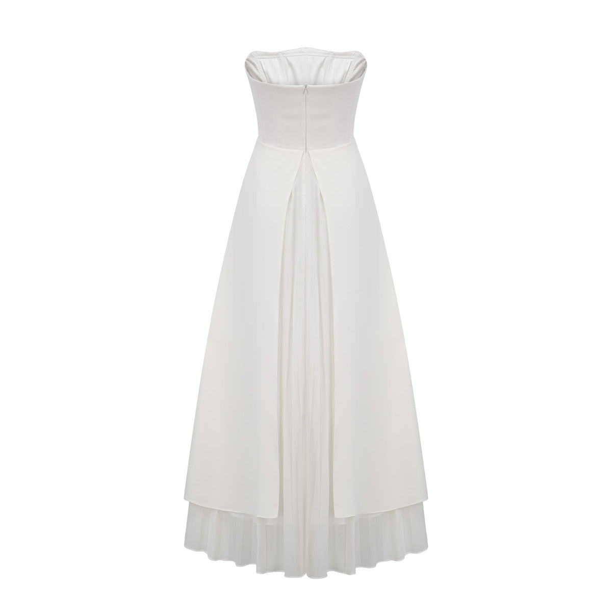 Vanessa white pleated off-shoulder maxi dress
