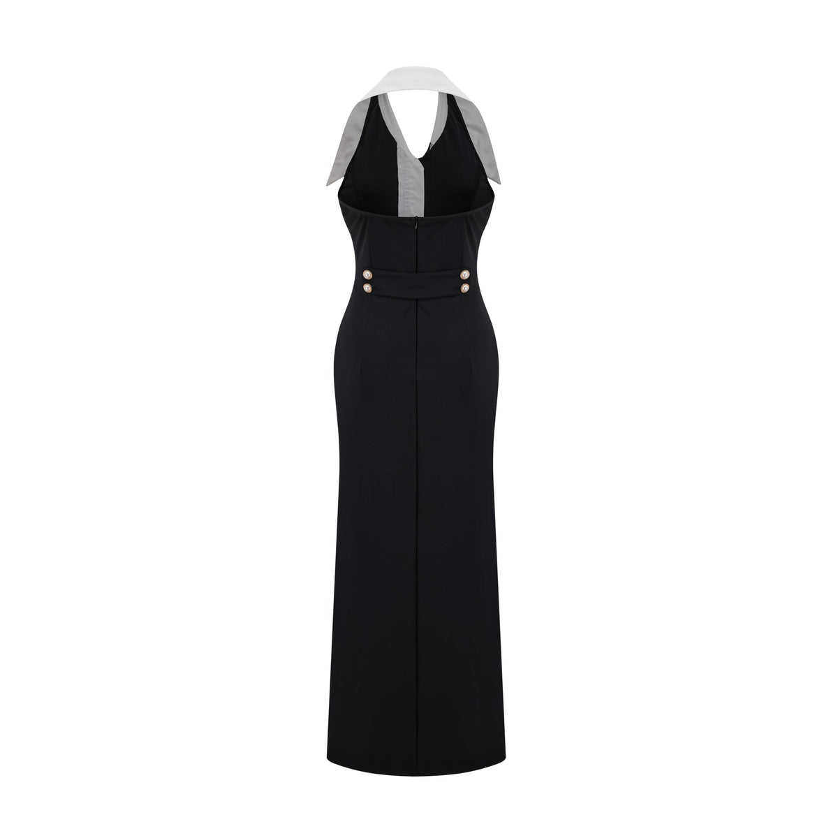 Alessandra color-blocked fitted maxi dress