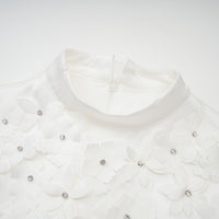 Genevieve faux-flower mini dress