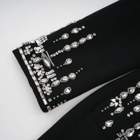 Diane black embellished maxi blazer dress