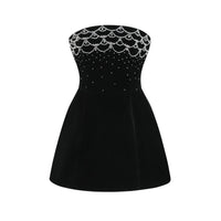 Sandrine crystal-embellished velvet mini dress
