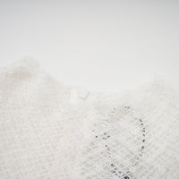 Athena wavy-pattern lace maxi dress in White