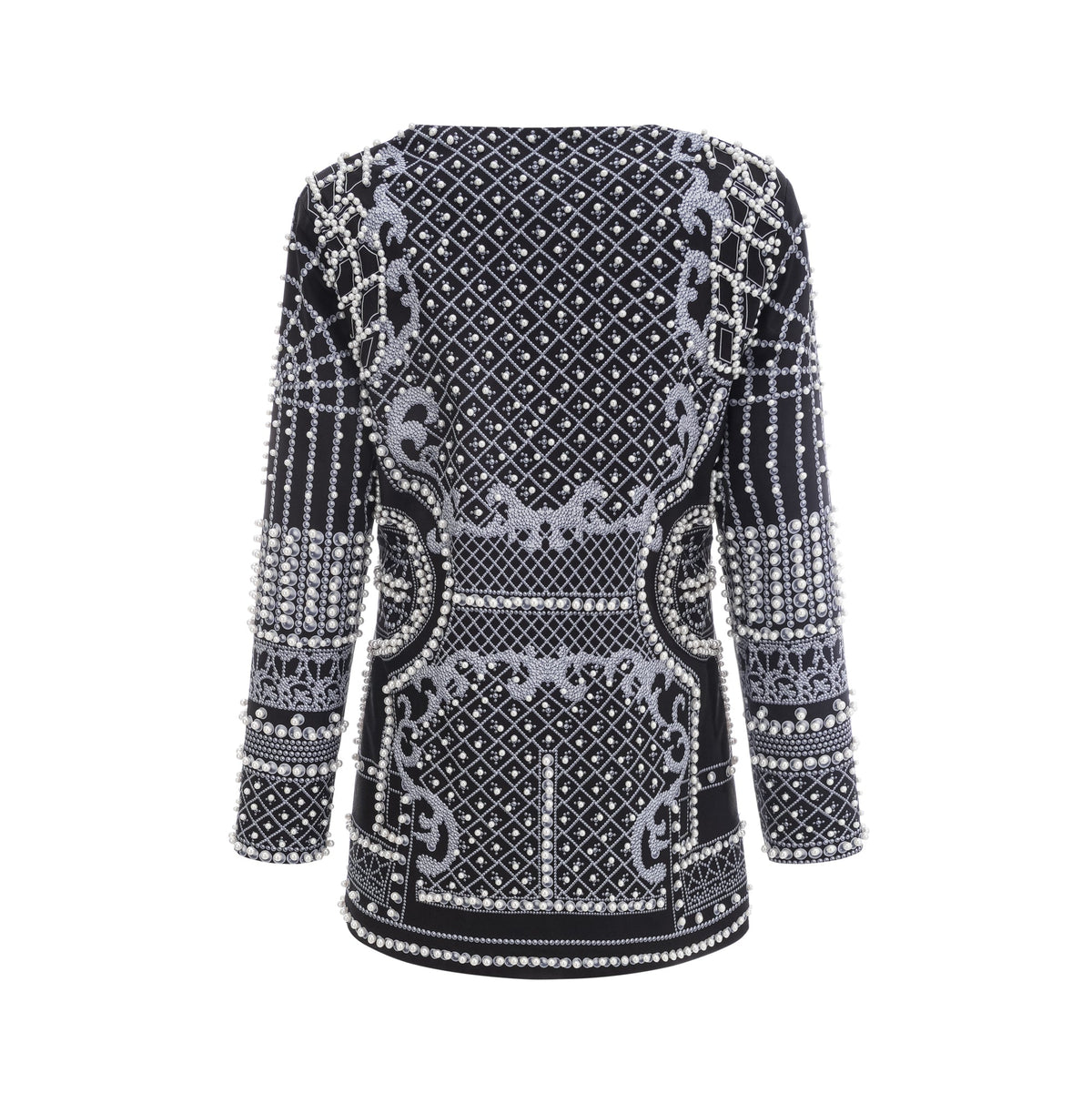 Catherine pattern-print V-neck blazer dress