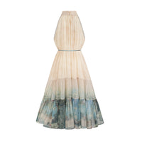 Delphine layered pattern-print midi dress