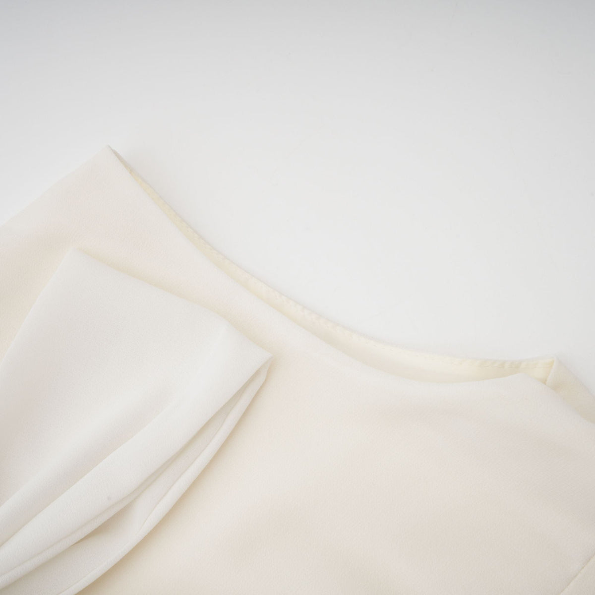 Blanche White Embellished Pleated Two-Piece Jacket and Dress Set
