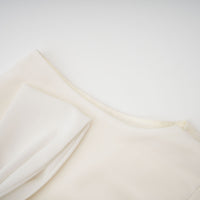 Blanche White Embellished Pleated Two-Piece Jacket and Dress Set