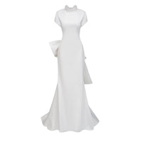 Camille White Statement Bow Mermaid Maxi Dress