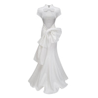 Camille White Statement Bow Mermaid Maxi Dress
