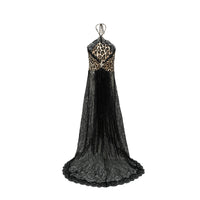 Alizée Brown Lace Panel Leopard Print Maxi Dress