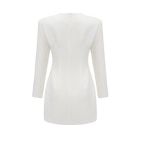 Vanessa white faux-flower embellished mini dress