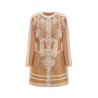 Aurore cut-out lace peplum mini dress