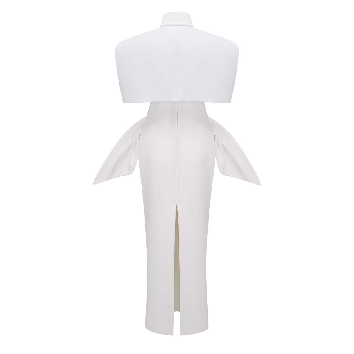 Felice White Structured Cape & Corset Dress Set