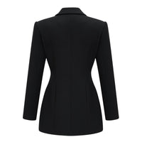 Fleur Black Blazer Mini Dress with Satin Panels