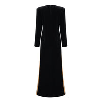 Anna Black Crystal Embellished Front Slit Maxi Dress
