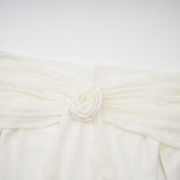 Wanda white glittered floral-appliqué knit maxi dress