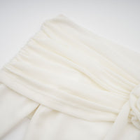 Wanda white glittered floral-appliqué knit maxi dress