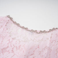 Sabine Pink Floral Lace Mermaid Midi Dress