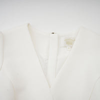 Élise pleated peplum-hem blazer dress in White