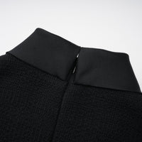 Lorelei Black High Neck Tweed Midi Dress