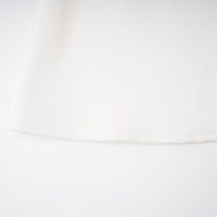 Liana White Asymmetrical Flared Midi Dress