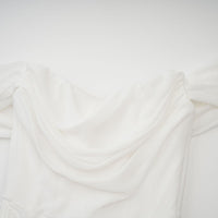 Gitta white ribbon-design ruched mini dress