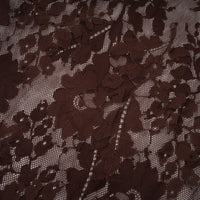 Sylvie brown chantilly-lace flared midi dress
