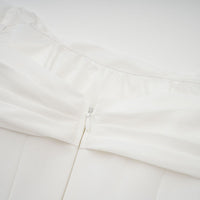 Gitta white ribbon-design ruched mini dress