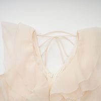 Hélène faux-flower layered ruffled mini dress