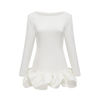 Elodie bubble-skirt mini dress in White