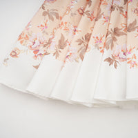 Alizée yellow floral-print pleated mini dress