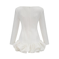Elodie bubble-skirt mini dress in White