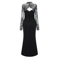 Bokamoso Black Lace Panel Maxi Gown