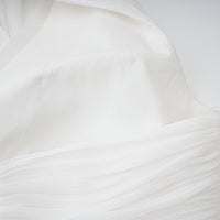 Emmeline White Train Design Gathered Maxi Dress