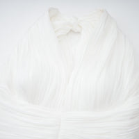 Emmeline White Train Design Gathered Maxi Dress