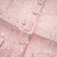 Élise pink pleated embellished mini dress