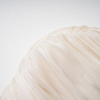 Gustave Neutral Ruched Cape Ruffled Maxi Dress