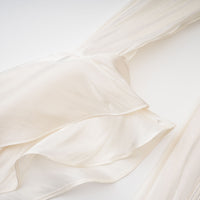 Gustave Neutral Ruched Cape Ruffled Maxi Dress