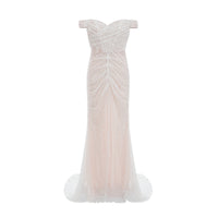 Margot white embellished off-shoulder maxi dress