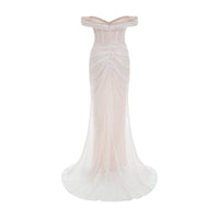 Margot white embellished off-shoulder maxi dress