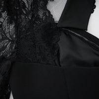 Quitterie Black Lace Panel Maxi Dress
