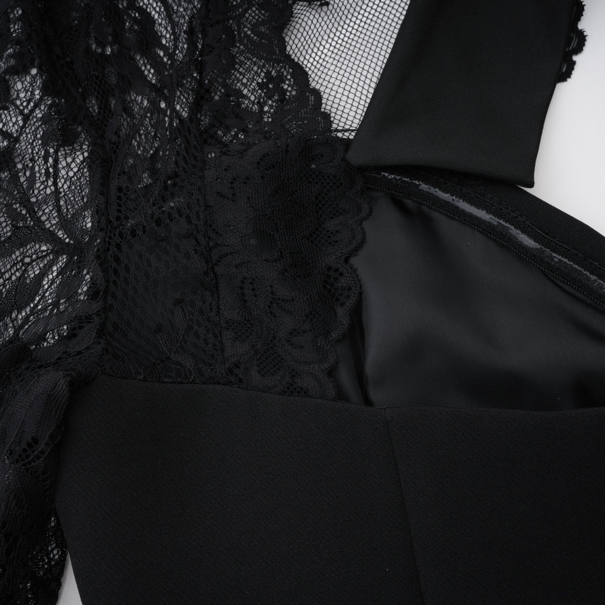 Quitterie Black Lace Panel Maxi Dress