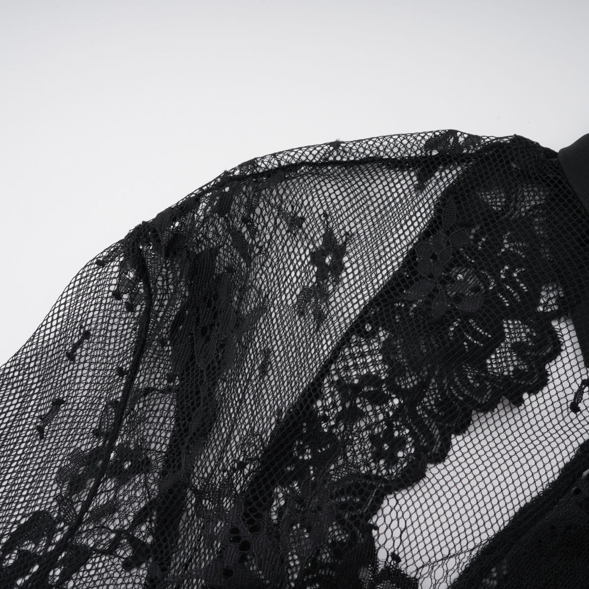 Quitterie Black Lace Panel Maxi Dress