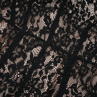 Giorgia Black Floral Lace Corset Maxi Dress