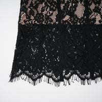 Giorgia Black Floral Lace Corset Maxi Dress