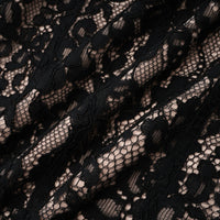 Giorgia Black Floral Lace Corset Maxi Dress