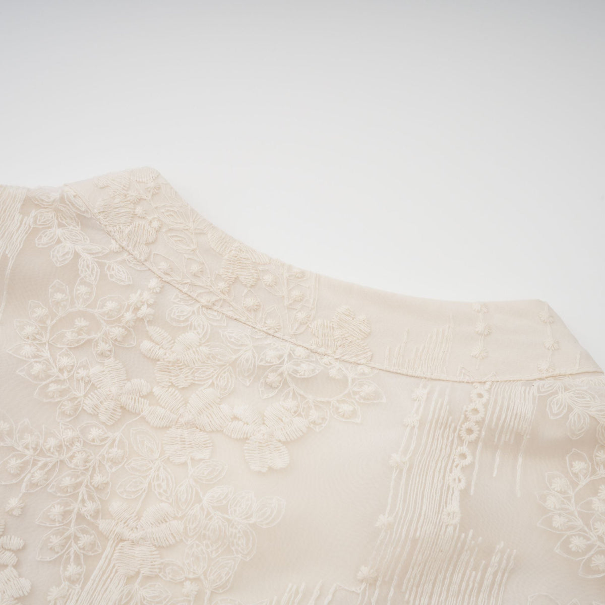 Roxane neutrals lace-embroidered midi dress