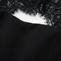 Bokamoso Black Lace Panel Maxi Gown
