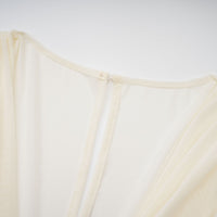Léontine color-blocked flower-brooch ruched midi dress