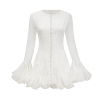Anaïs semi-sheer flared mini dress